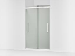 Kohler Pleat Frameless sliding shower door, 79-1/16'' H x 44-5/8 - 47-5/8'' W, with 5/16'' thick Frosted glass - Bright Polished Silver - image 1