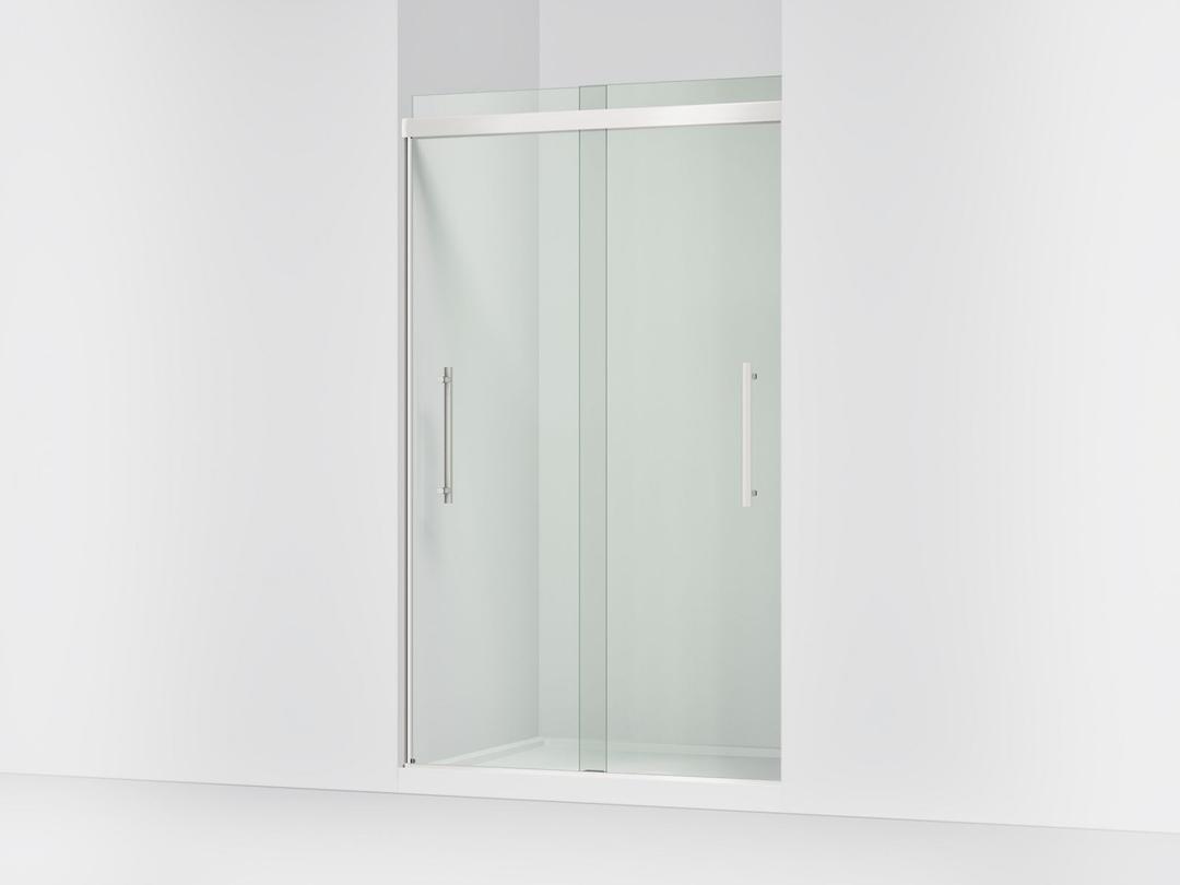 Kohler Pleat Frameless sliding shower door, 79-1/16'' H x 44-5/8 - 47-5/8'' W, with 5/16'' thick Crystal Clear glass - Bright Polished Silver by Kohler
