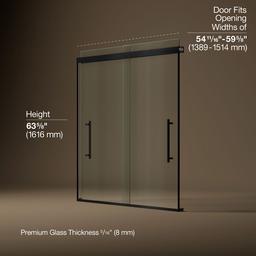 Kohler | Pleat | Sliding Shower Door - Matte Black - image 3