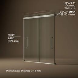 Kohler | Pleat | Shower Door - Anodized Brushed Nickel - image 3