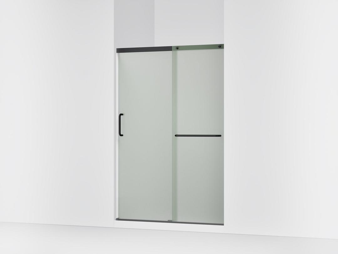 Kohler Elate Sliding shower door, 70-1/2'' H x 44-1/4 - 47-5/8'' W, with 1/4'' thick Frosted glass - Matte Black by Kohler