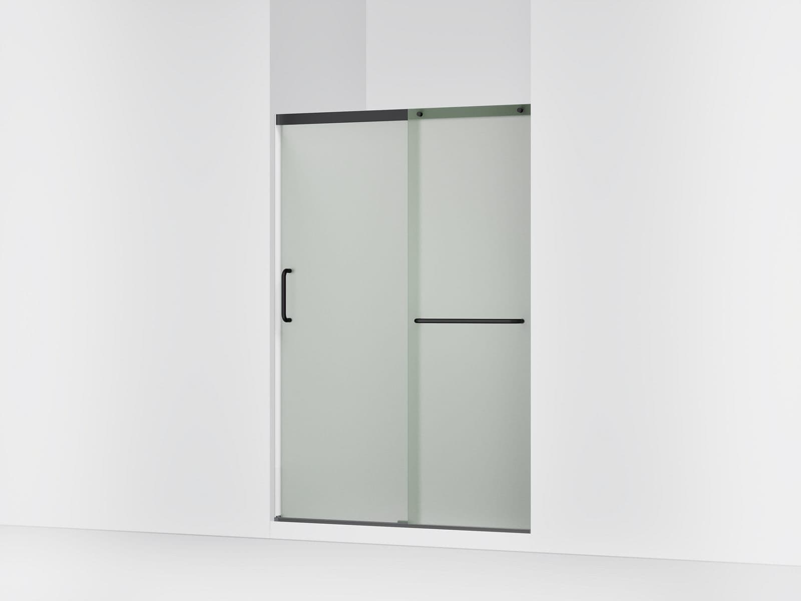 Kohler Elate Sliding shower door, 70-1/2'' H x 44-1/4 - 47-5/8'' W, with 1/4'' thick Frosted glass - Matte Black by Kohler