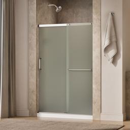 Kohler Elate Sliding shower door, 70-1/2'' H x 50-1/4 - 53-5/8'' W, with 1/4'' thick Frosted glass - Bright Silver - image 2