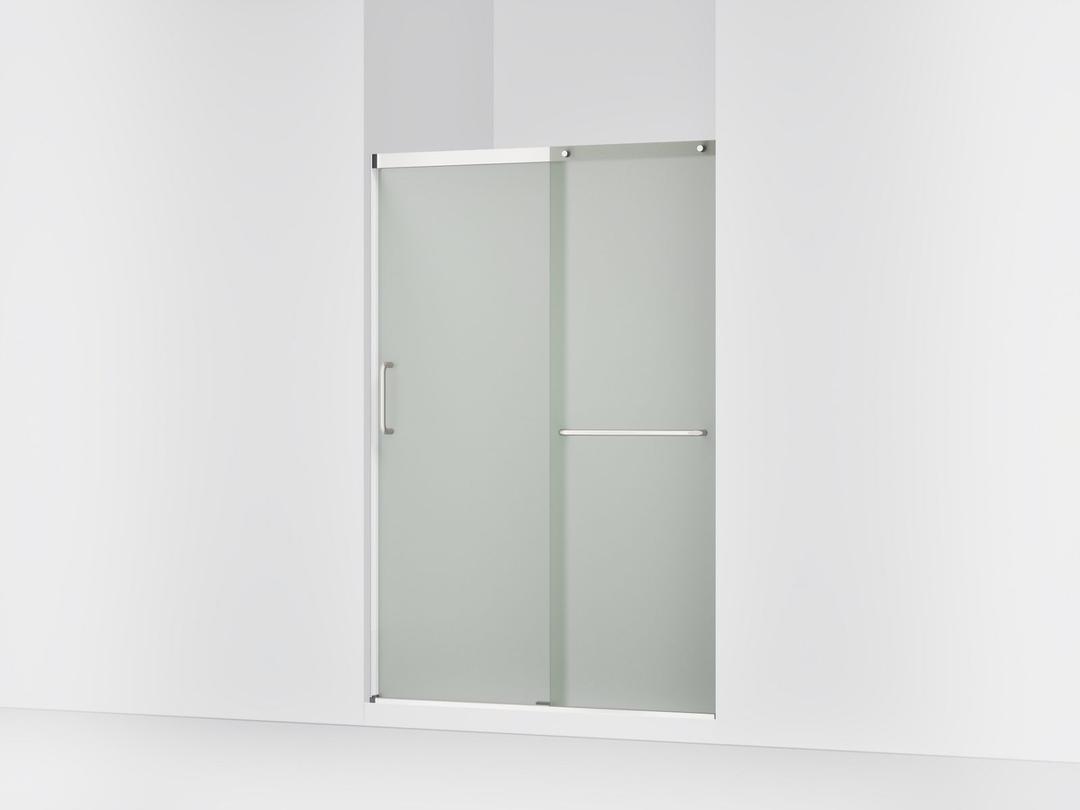 Kohler Elate Sliding shower door, 70-1/2'' H x 50-1/4 - 53-5/8'' W, with 1/4'' thick Frosted glass - Bright Silver by Kohler