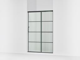 Kohler Elate Sliding shower door, 70-1/2'' H x 44-1/4 - 47-5/8'' W, with 1/4'' thick Crystal Clear glass with rectangular grille pattern - Matte Black - image 1