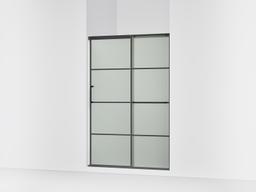 Kohler Elate Sliding shower door, 70-1/2'' H x 44-1/4 - 47-5/8'' W, with 1/4'' thick Frosted glass with rectangular grille pattern - Matte Black - image 1