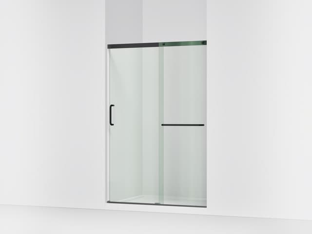 Kohler Elate Sliding shower door, 70-1/2'' H x 44-1/4 - 47-5/8'' W, with 1/4'' thick Crystal Clear glass - Matte Black