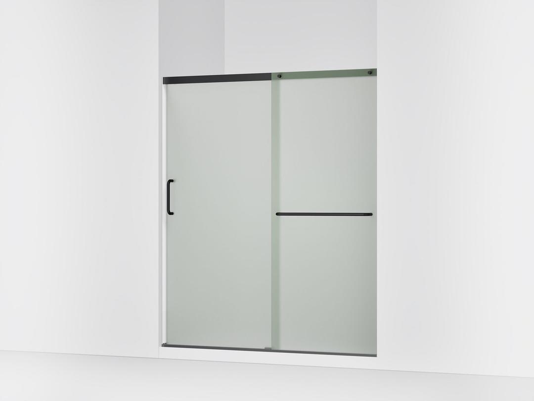 Kohler Elate Sliding shower door, 70-1/2'' H x 56-1/4 - 59-5/8'' W, with 1/4'' thick Frosted glass - Matte Black by Kohler