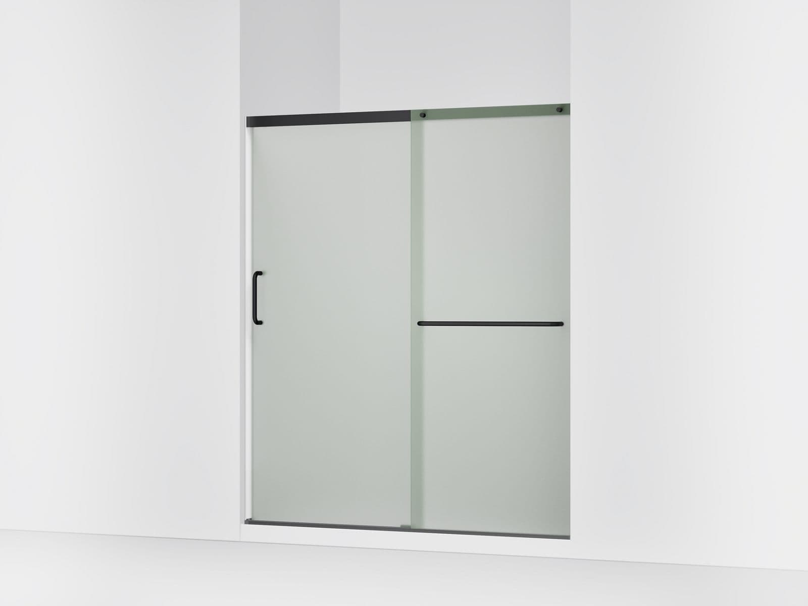Kohler Elate Sliding shower door, 70-1/2'' H x 56-1/4 - 59-5/8'' W, with 1/4'' thick Frosted glass - Matte Black by Kohler