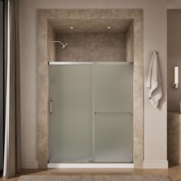 Kohler Elate Sliding shower door, 70-1/2'' H x 56-1/4 - 59-5/8'' W, with 1/4'' thick Frosted glass - Matte Nickel - image 4