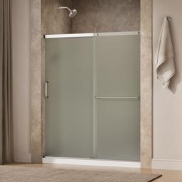 Kohler Elate Sliding shower door, 70-1/2'' H x 56-1/4 - 59-5/8'' W, with 1/4'' thick Frosted glass - Bright Silver - image 2