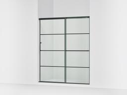 Kohler Elate Sliding shower door, 70-1/2'' H x 56-1/4 - 59-5/8'' W, with 1/4'' thick Crystal Clear glass with rectangular grille pattern - Matte Black - image 1