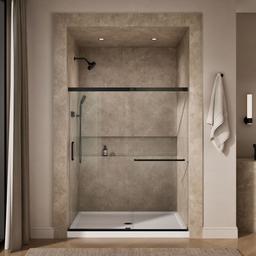 Kohler Elate Sliding shower door, 70-1/2'' H x 56-1/4 - 59-5/8'' W, with 1/4'' thick Crystal Clear glass - Matte Black - image 4