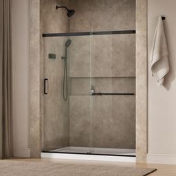 Kohler Elate Sliding shower door, 70-1/2'' H x 56-1/4 - 59-5/8'' W, with 1/4'' thick Crystal Clear glass - Matte Black - image 2