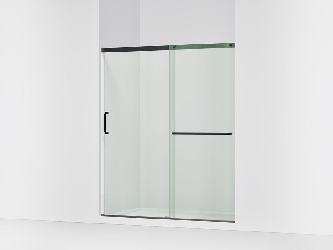 Kohler Elate Sliding shower door, 70-1/2'' H x 56-1/4 - 59-5/8'' W, with 1/4'' thick Crystal Clear glass - Matte Black by Kohler