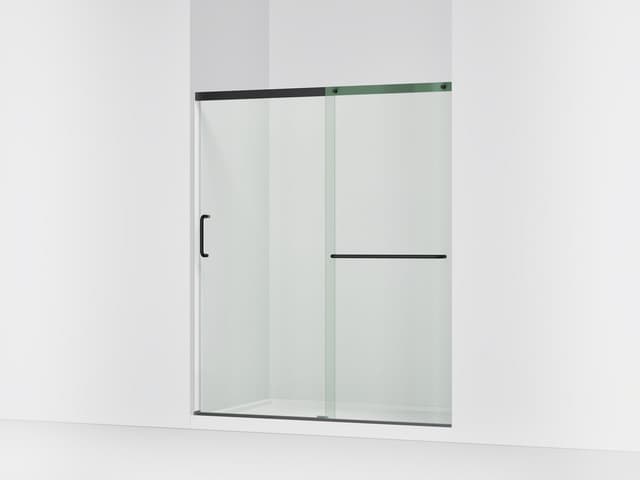 Kohler Elate Sliding shower door, 70-1/2'' H x 56-1/4 - 59-5/8'' W, with 1/4'' thick Crystal Clear glass - Matte Black