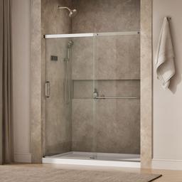 Kohler Elate Sliding shower door, 70-1/2'' H x 56-1/4 - 59-5/8'' W, with 1/4'' thick Crystal Clear glass - Matte Nickel - image 2