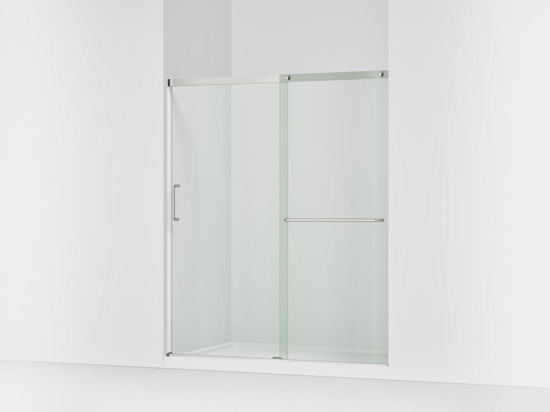 Kohler Elate Sliding shower door, 70-1/2'' H x 56-1/4 - 59-5/8'' W, with 1/4'' thick Crystal Clear glass - Matte Nickel by Kohler