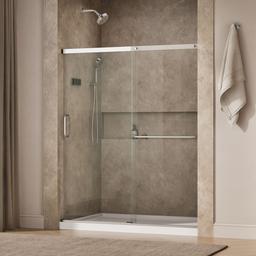 Kohler Elate Sliding shower door, 70-1/2'' H x 56-1/4 - 59-5/8'' W, with 1/4'' thick Crystal Clear glass - Bright Silver - image 2