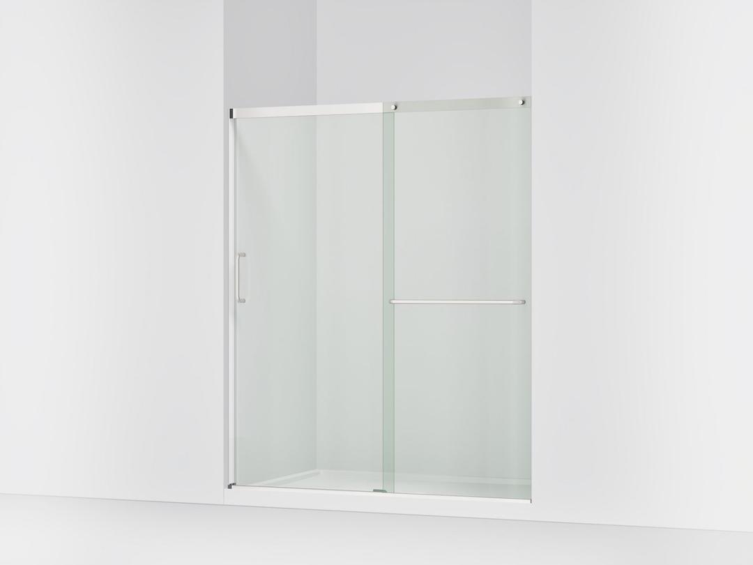 Kohler Elate Sliding shower door, 70-1/2'' H x 56-1/4 - 59-5/8'' W, with 1/4'' thick Crystal Clear glass - Bright Silver by Kohler