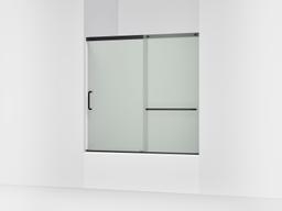 Kohler Elate Sliding bath door, 56-3/4'' H x 56-1/4 - 59-5/8'' W, with 1/4'' thick Frosted glass - Matte Black - image 1