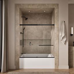 Kohler Elate 56-3/4'' H sliding bath door with 1/4''-thick glass - Matte Black - image 4