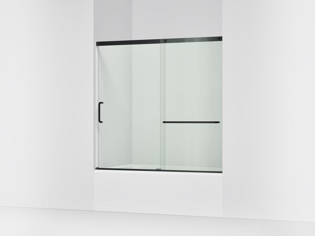 Kohler Elate 56-3/4'' H sliding bath door with 1/4''-thick glass - Matte Black by Kohler