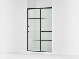 Kohler Elate Sliding shower door, 75-1/2'' H x 44-1/4 - 47-5/8'' W, with heavy 5/16'' thick Crystal Clear glass with rectangular grille pattern - Matte Black - image 1