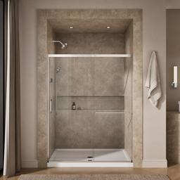 Kohler Elate Tall 75-1/2'' H sliding shower door with 5/16''-thick glass - Bright Silver - image 4