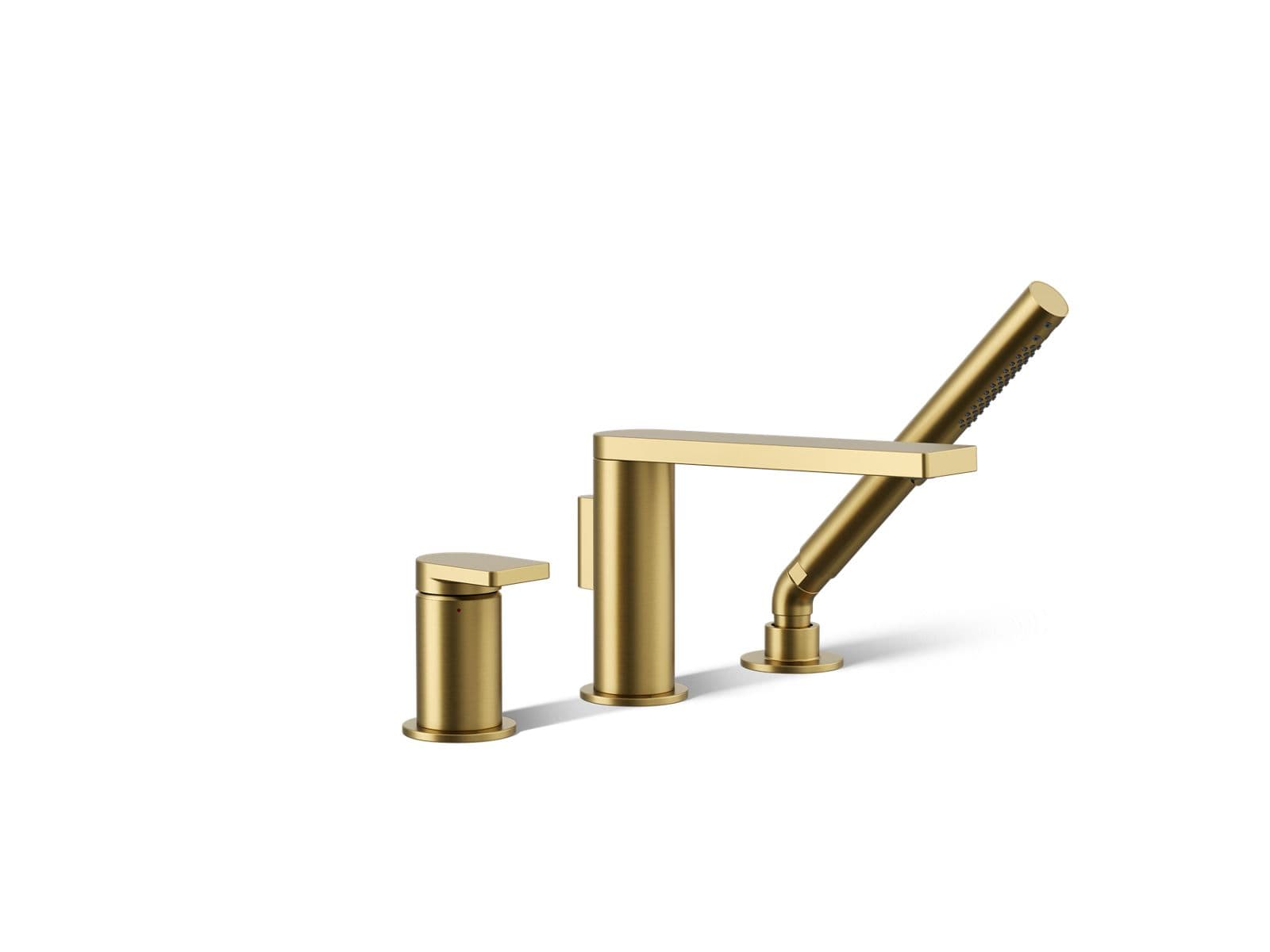 Kohler Composed Deck-mount bath faucet with handshower - Vibrant Brushed Moderne Brass by Kohler