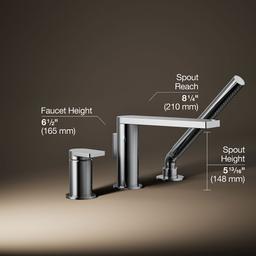 Kohler Composed Deck-mount bath faucet with handshower - Polished Chrome - image 3