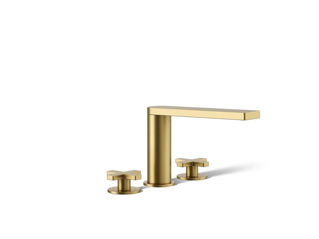 Kohler Composed Deck-mount bath faucet with cross handles - Vibrant Brushed Moderne Brass by Kohler