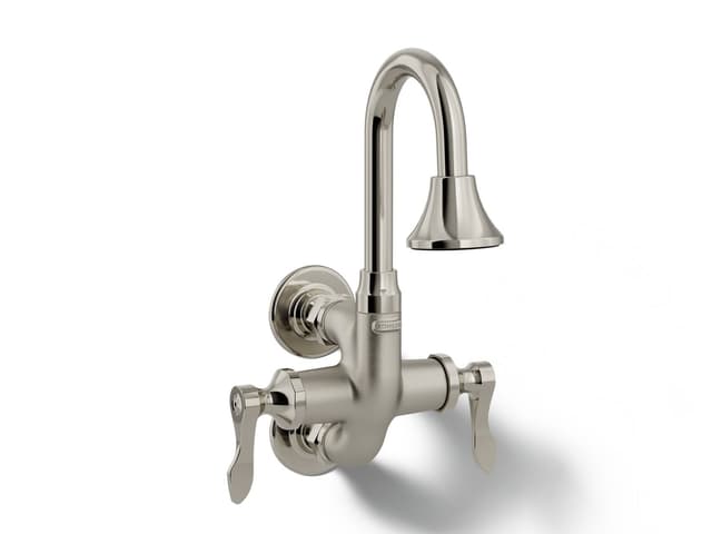 Kohler Triton Bowe CannockE Wall-mount lavatory faucet, 1.2 gpm - Vibrant Bright Nickel