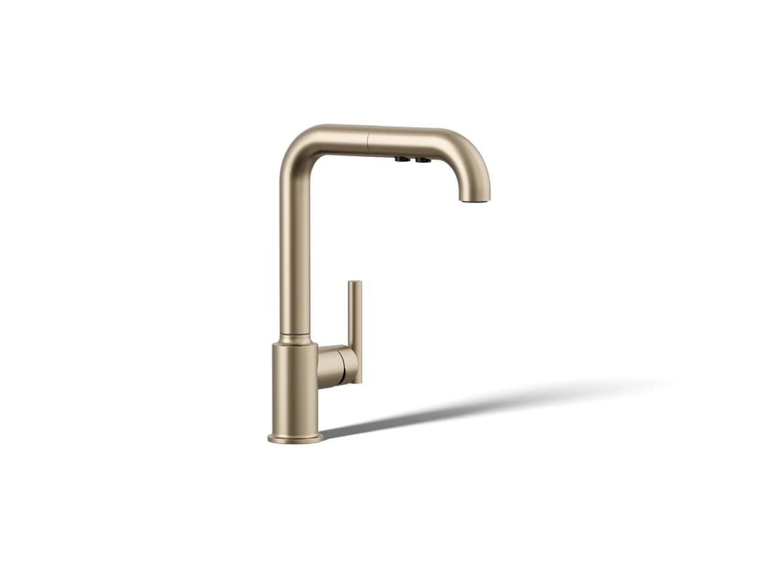Kohler | Purist | Pull Out Kitchen Faucet - Vibrant Brushed Bronze by Kohler