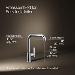 Kohler | Purist | Single Hole Kitchen Faucet - Polished Chrome - image 3