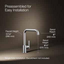 Kohler | Purist | Single Hole Kitchen Faucet - Polished Chrome - image 3