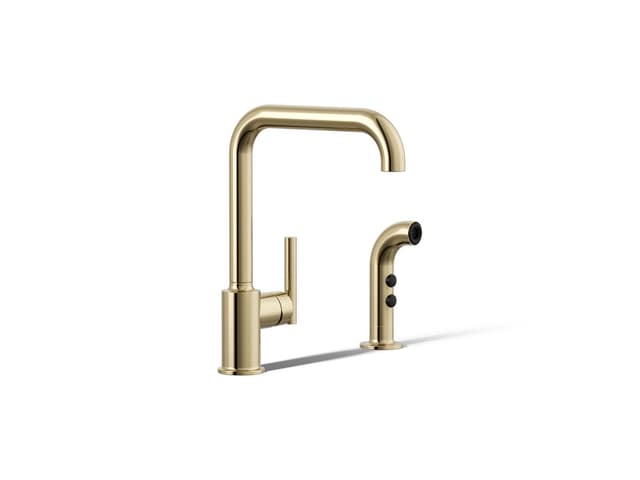 Kohler | Purist | Single Hole Kitchen Faucet - Vibrant French Gold