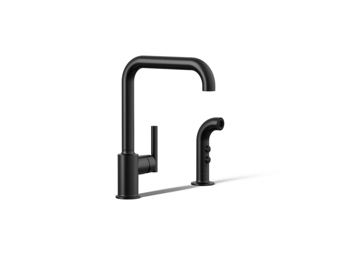 Kohler | Purist | Deck Mounted Kitchen Faucet - Matte Black by Kohler