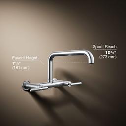 Kohler Purist Two-hole wall-mount bridge kitchen sink faucet - Polished Chrome - image 3