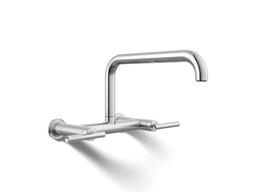 Kohler Purist Two-hole wall-mount bridge kitchen sink faucet - Polished Chrome - image 1