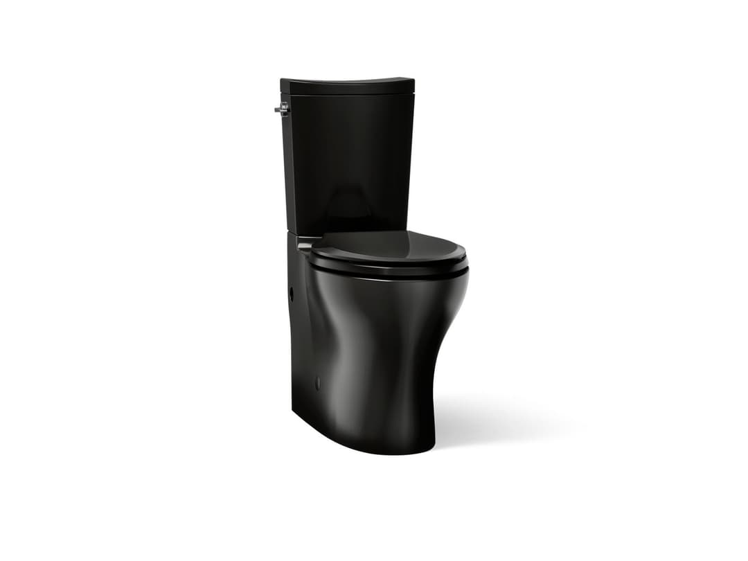 Kohler Persuade Curv Two-piece elongated toilet with skirted trapway, dual-flush - Black by Kohler