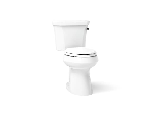 Kohler Highline Two-piece elongated toilet with concealed trapway, 1.28 gpf - White