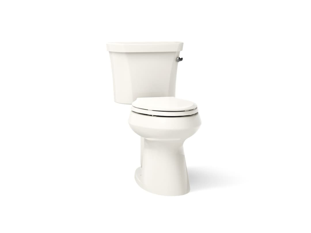 Kohler Highline Two-piece elongated toilet with concealed trapway, 1.28 gpf - Biscuit by Kohler