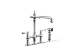 Artifacts Two-hole bridge kitchen sink faucet with side sprayer - image 1