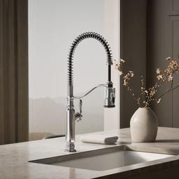 Kohler Tournant Semi-professional kitchen sink faucet with three-function sprayhead - Polished Chrome - image 2