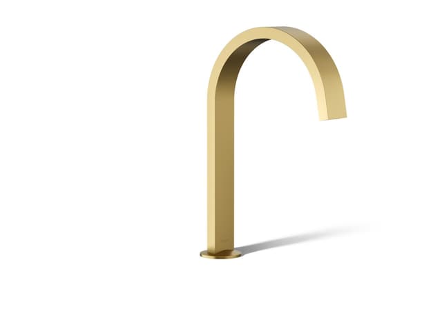Kohler Components Deck-mount bath spout with Ribbon design - Vibrant Brushed Moderne Brass