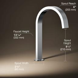 Kohler Components Deck-mount bath spout with Ribbon design - Polished Chrome - image 3