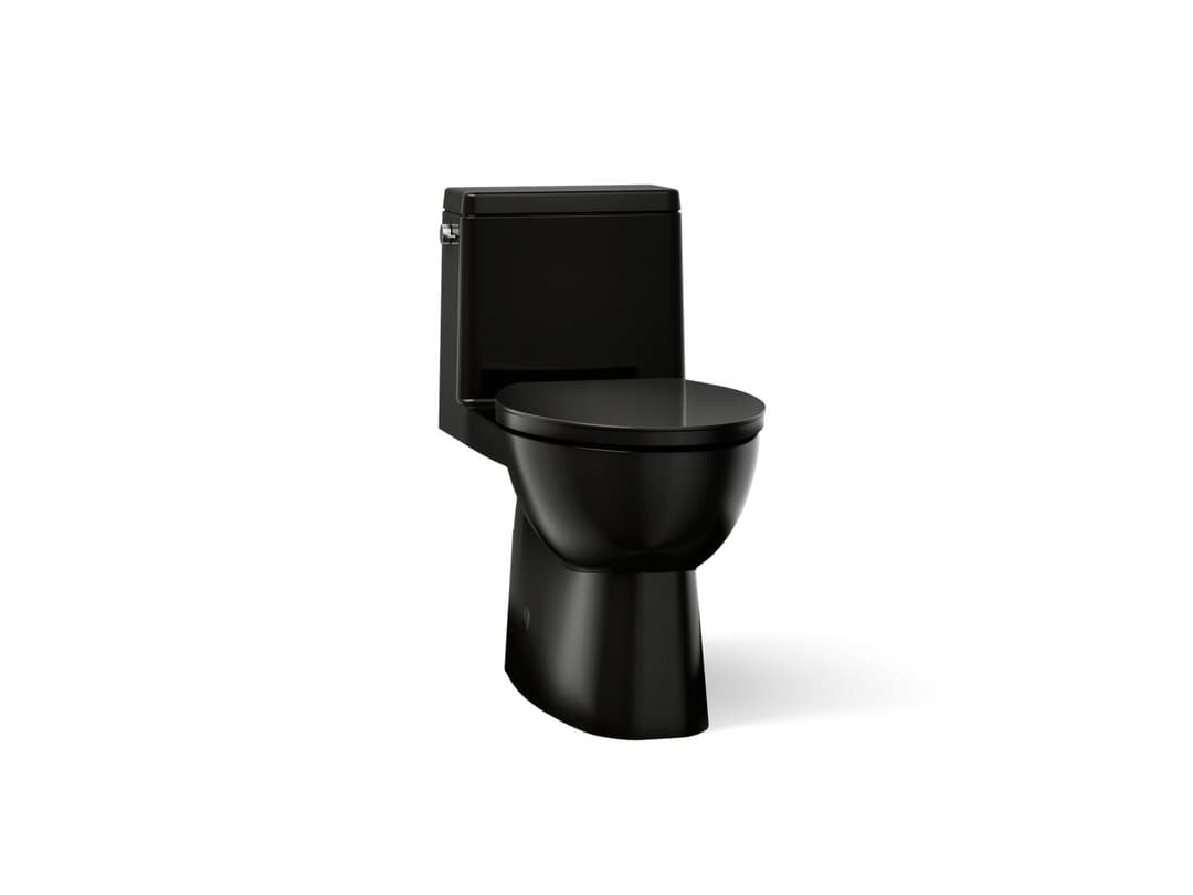 Kohler Reach One-piece compact elongated toilet with skirted trapway, 1.28 gpf - Black by Kohler