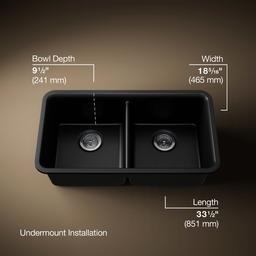 Kohler | Cairn | Drop In Kitchen Sink - Matte Black - image 3