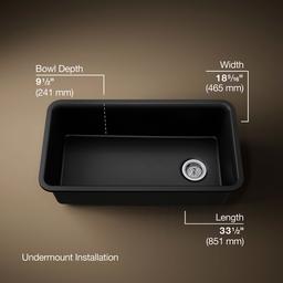 Kohler | Cairn | Drop In Kitchen Sink - Matte Black - image 3